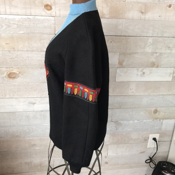 1970s Unique Thunderbird embroidered wool lined sweater jacket - Picture 3 of 13